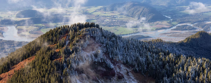 Panoramic view of landscape and mountains