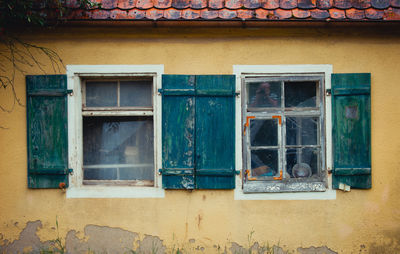 Close-up of windows on wall