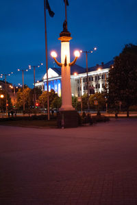 Illuminated street light at night