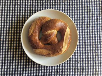 High angle view of breakfast in bowl on table