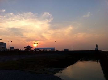 Scenic view of sunset over sea