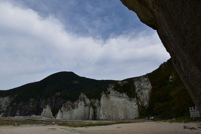 Scenic view of rock formations against sky