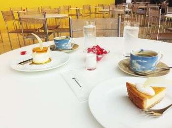 Close-up of tea cup on table