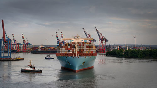 Container ship in port