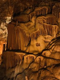 View of rock formations in cave