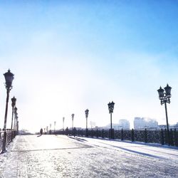 View of road against blue sky