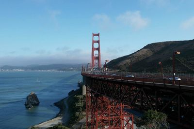 Suspension bridge over sea