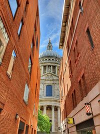 Low angle view of buildings against sky