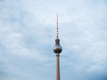 Low angle view of fernsehturm against sky