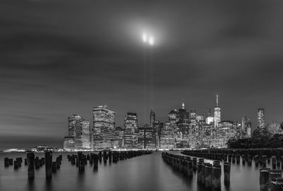 The 9/11 twin beams over low manhattan