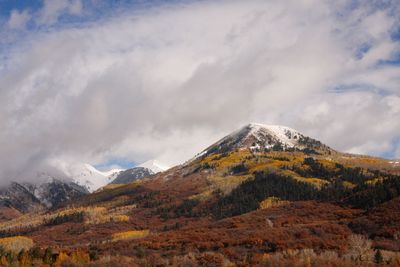 Scenic view of mountains against sky