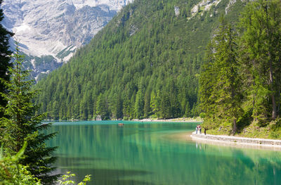 Scenic view of lake and mountains