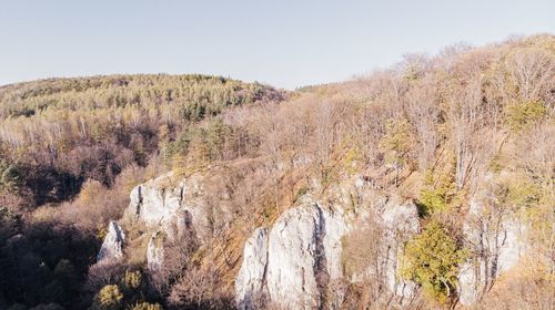 Scenic view of land against clear sky