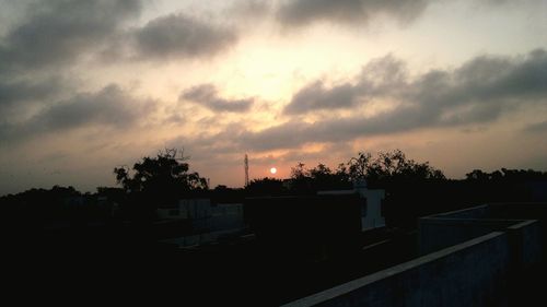 View of buildings against cloudy sky