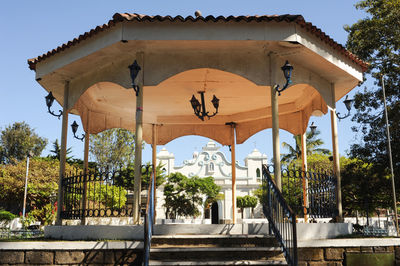 Low angle view of traditional building against sky