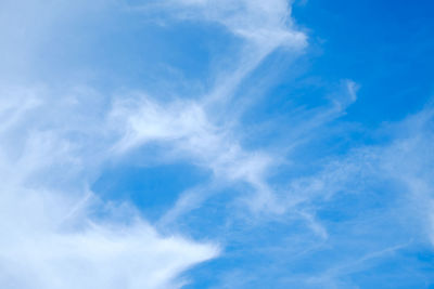 Low angle view of clouds in blue sky