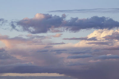 Low angle view of clouds in sky during sunset