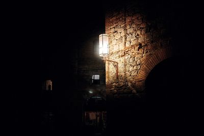 Illuminated building in the dark