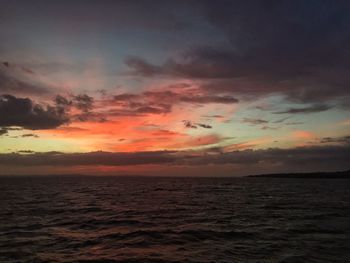 Scenic view of sea at sunset