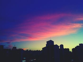 Sunset over city
