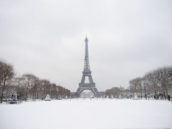 Eiffel tower during winter