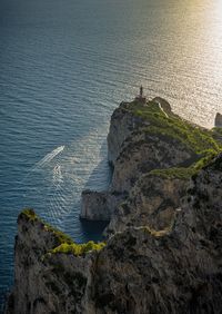 Faro di punta carena, lighthouse, capri, italy