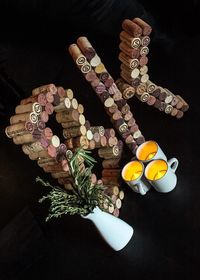 Close-up of objects on black background