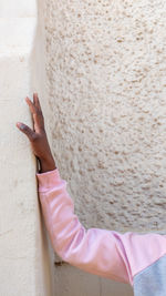 Cropped hand of woman holding hands