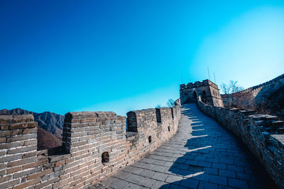 View of fort against blue sky