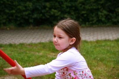 Close-up of cute girl at playground