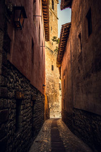 Narrow alley amidst buildings in city