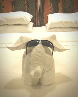 Close-up of sunglasses on table