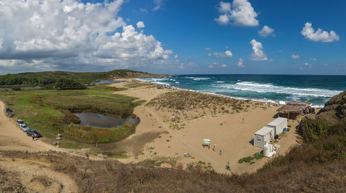 Panoramic view of beach against sky