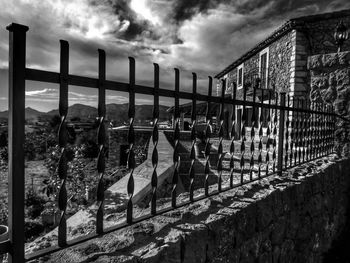 Panoramic view of fence against sky