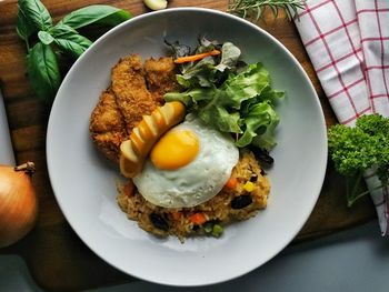 Close-up of food in plate on table