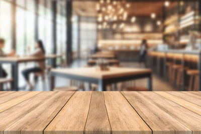 Close-up of wooden table