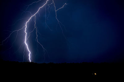 Low angle view of lightning in sky