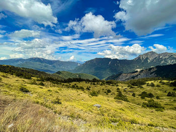 Scenic view of mountains against sky