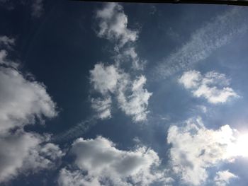 Low angle view of cloudy sky