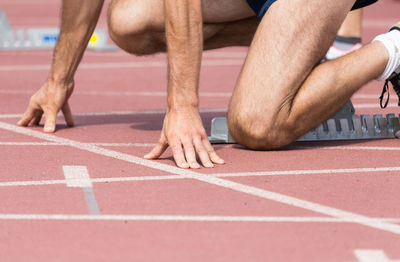 Low section of man running