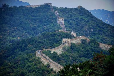 High angle view of the great wall of china