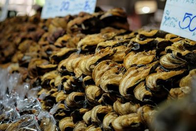 Close-up of food for sale in market