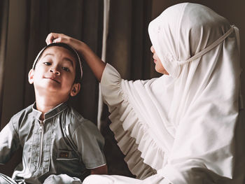 Portrait of boy looking at camera