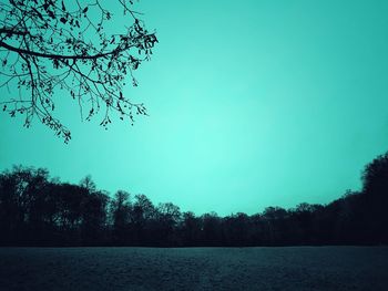 Scenic view of lake against clear sky