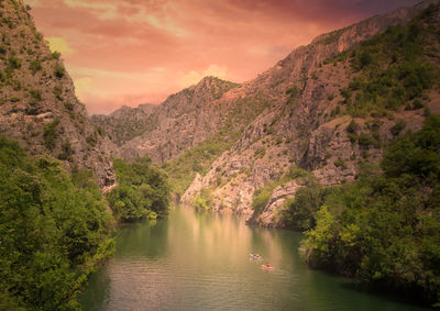 Scenic view of the canyon matka, macedonia