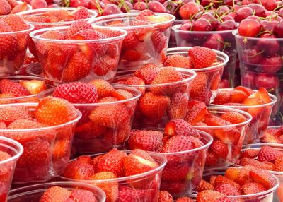 Full frame shot of fruits for sale in market