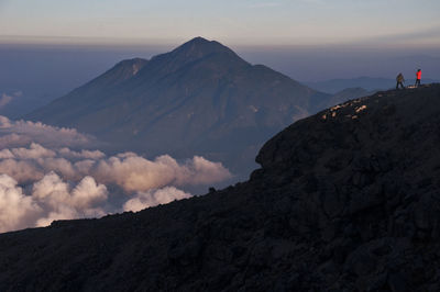 View from the top of tajamulco volcano at sunset.