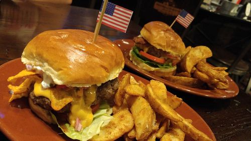 Close-up of food on table
