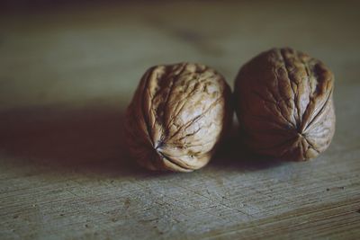 Close-up of walnuts on table