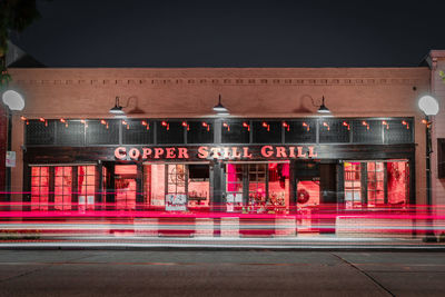 View of illuminated building at night
